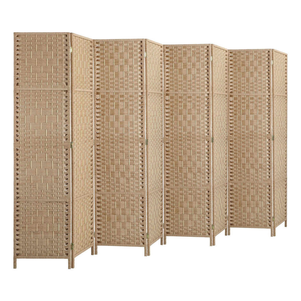 Pine & Woven-Rattan Folding Room Divider – 4, 6 or 8 Panels