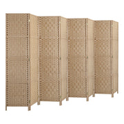 Pine & Woven-Rattan Folding Room Divider – 4, 6 or 8 Panels