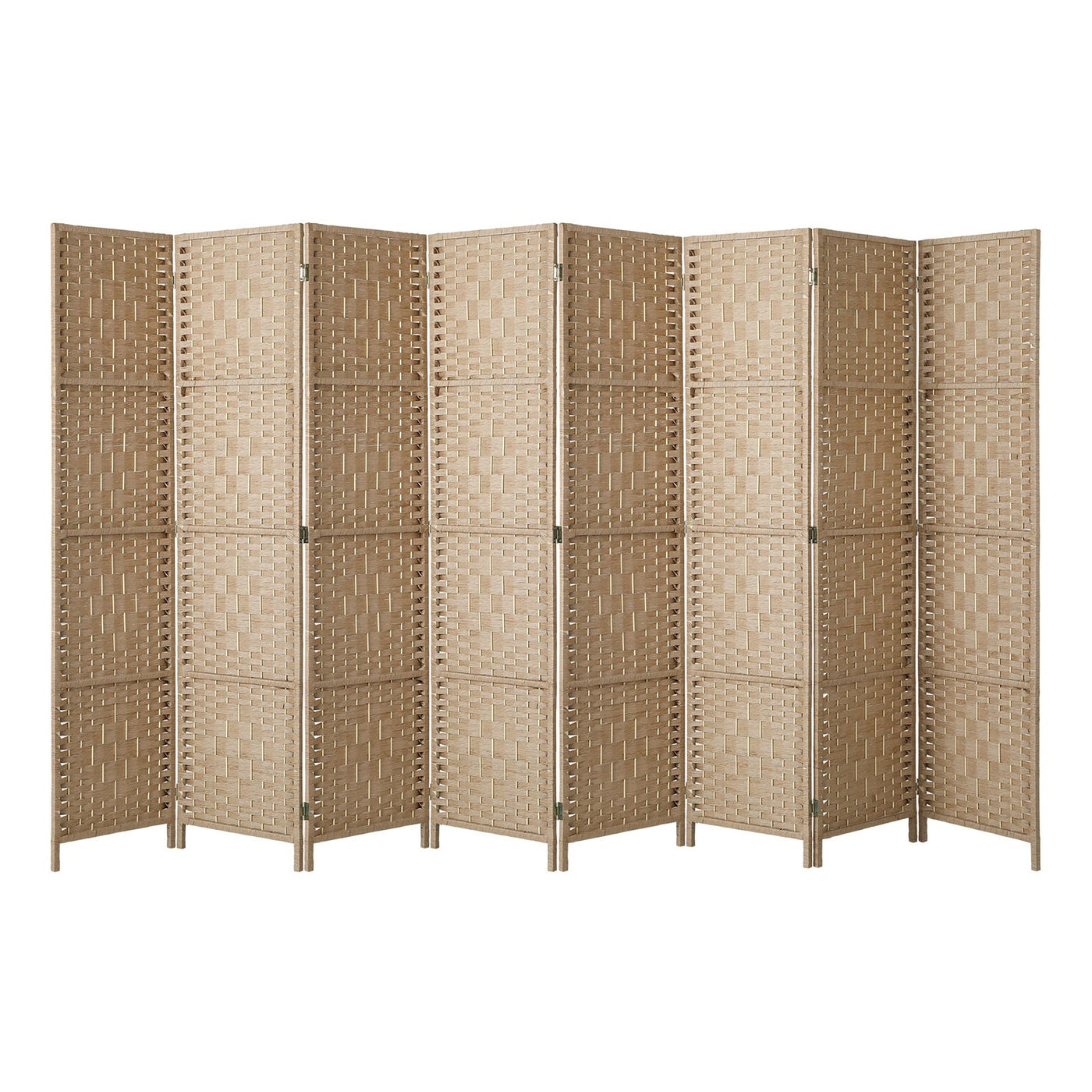 Pine & Woven-Rattan Folding Room Divider – 4, 6 or 8 Panels
