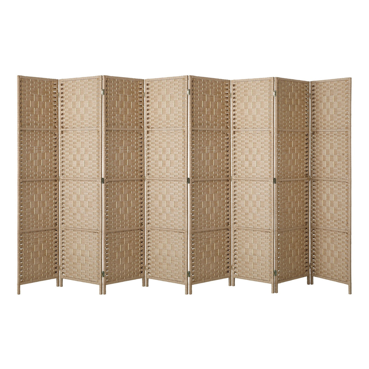 Pine & Woven-Rattan Folding Room Divider – 4, 6 or 8 Panels