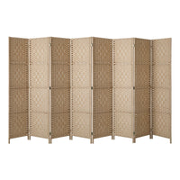 Pine & Woven-Rattan Folding Room Divider – 4, 6 or 8 Panels