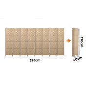Pine & Woven-Rattan Folding Room Divider – 4, 6 or 8 Panels