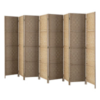 Pine & Woven-Rattan Folding Room Divider – 4, 6 or 8 Panels