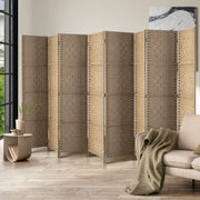 Pine & Woven-Rattan Folding Room Divider – 4, 6 or 8 Panels