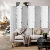 Pine & Woven-Rattan Folding Room Divider – 4, 6 or 8 Panels