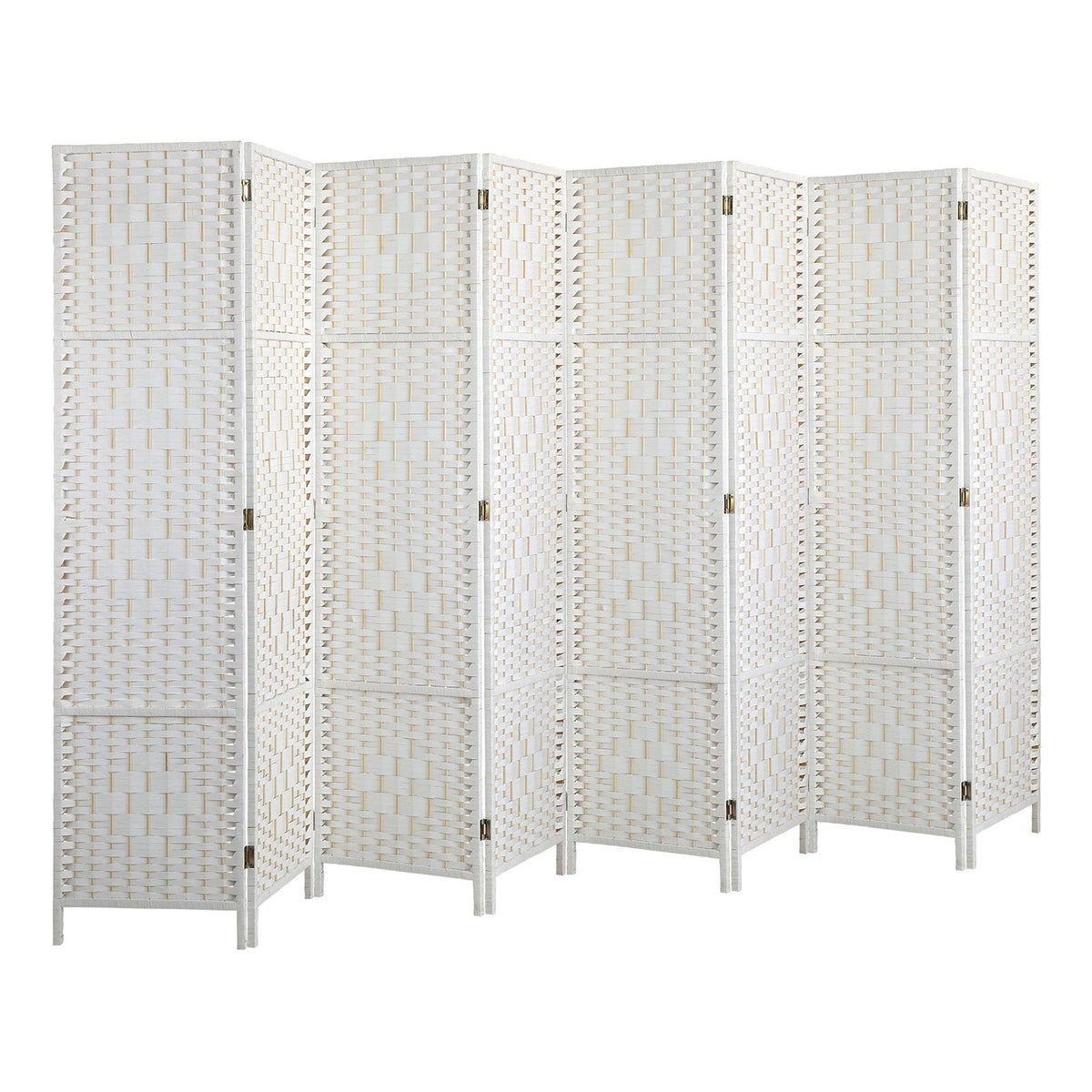 Pine & Woven-Rattan Folding Room Divider – 4, 6 or 8 Panels