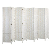 Pine & Woven-Rattan Folding Room Divider – 4, 6 or 8 Panels