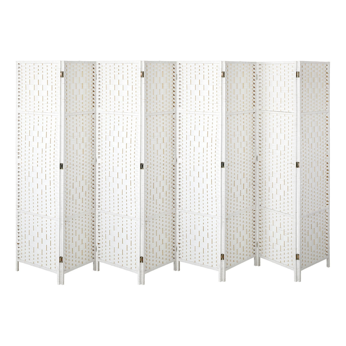 Pine & Woven-Rattan Folding Room Divider – 4, 6 or 8 Panels