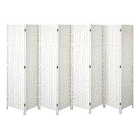 Pine & Woven-Rattan Folding Room Divider – 4, 6 or 8 Panels