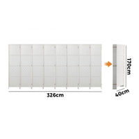 Pine & Woven-Rattan Folding Room Divider – 4, 6 or 8 Panels