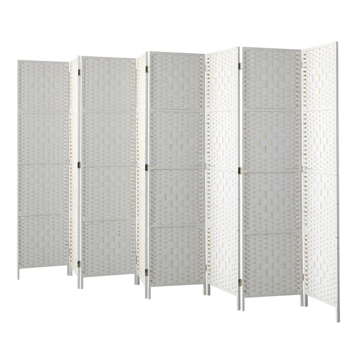 Pine & Woven-Rattan Folding Room Divider – 4, 6 or 8 Panels