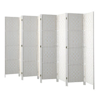 Pine & Woven-Rattan Folding Room Divider – 4, 6 or 8 Panels