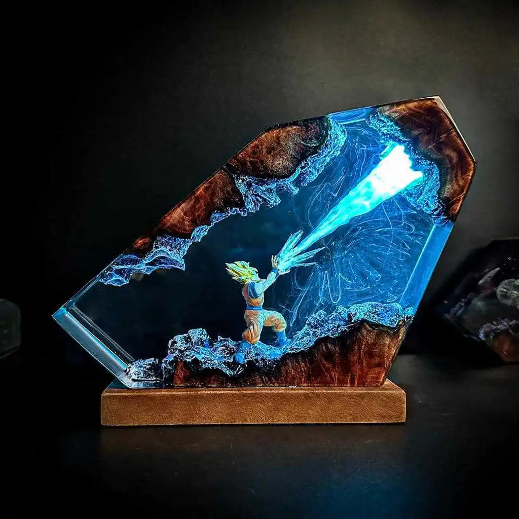 Dragon Ball Resin Lamp (Handmade Custom Version) & Dragon Ball Son Goku Resin Figurine Trendy Toys