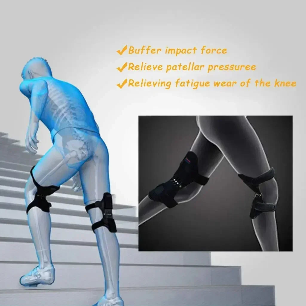 Knee Protection Booster Support Knee Cushion Adjustable Sports Powerful Rebound Spring Force Relieves Pain From Strains 1-2PCS
