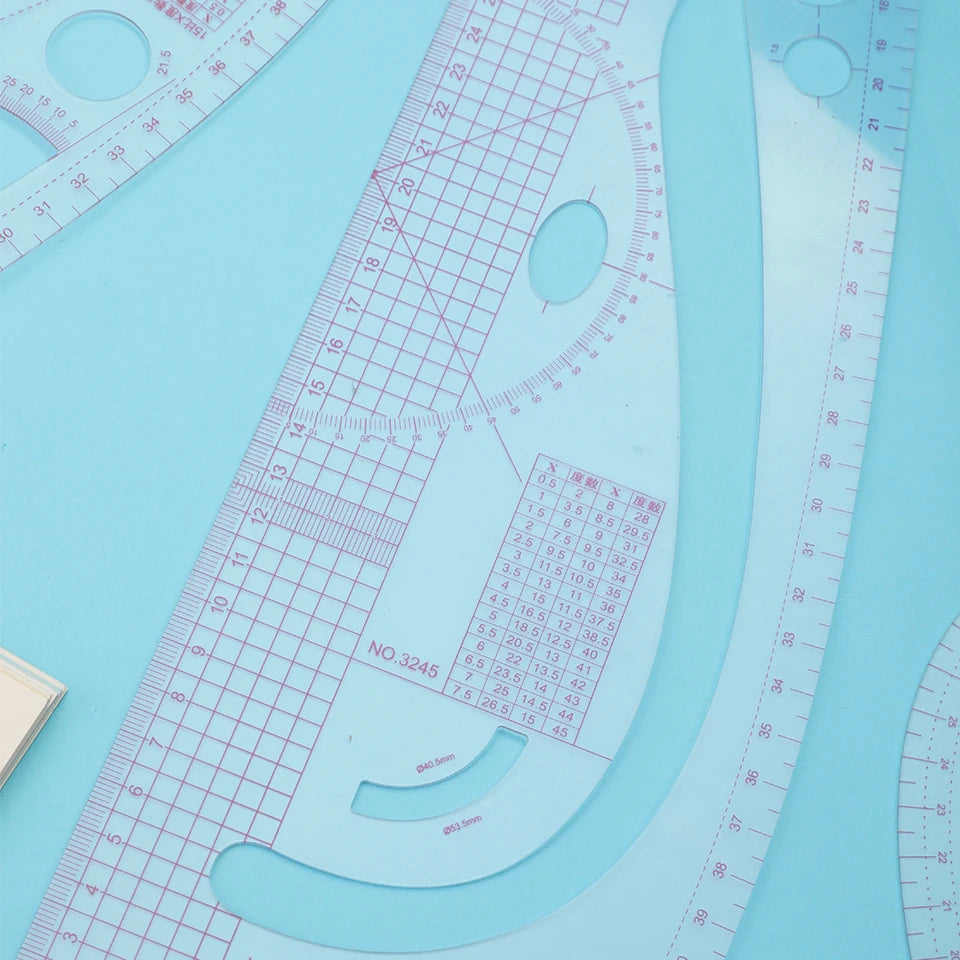 Transparent French-Curve Sewing & Drawing Templates – 3 Sets