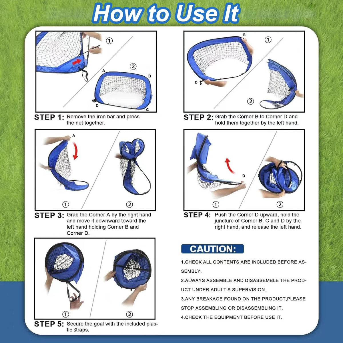 4-Mode Pop-Up Kids Soccer Training Goal