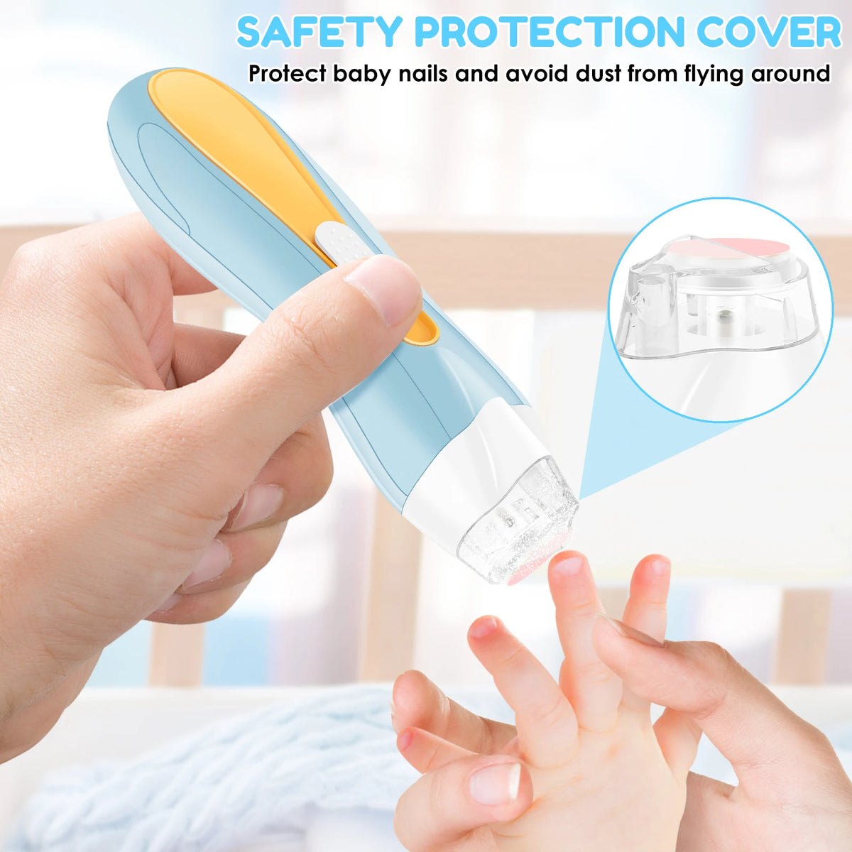 Nail File Quite Compact USB Charging Baby Toenails Clipper With LED Light Adjustable Speed Electric Fingernails File for Newborn