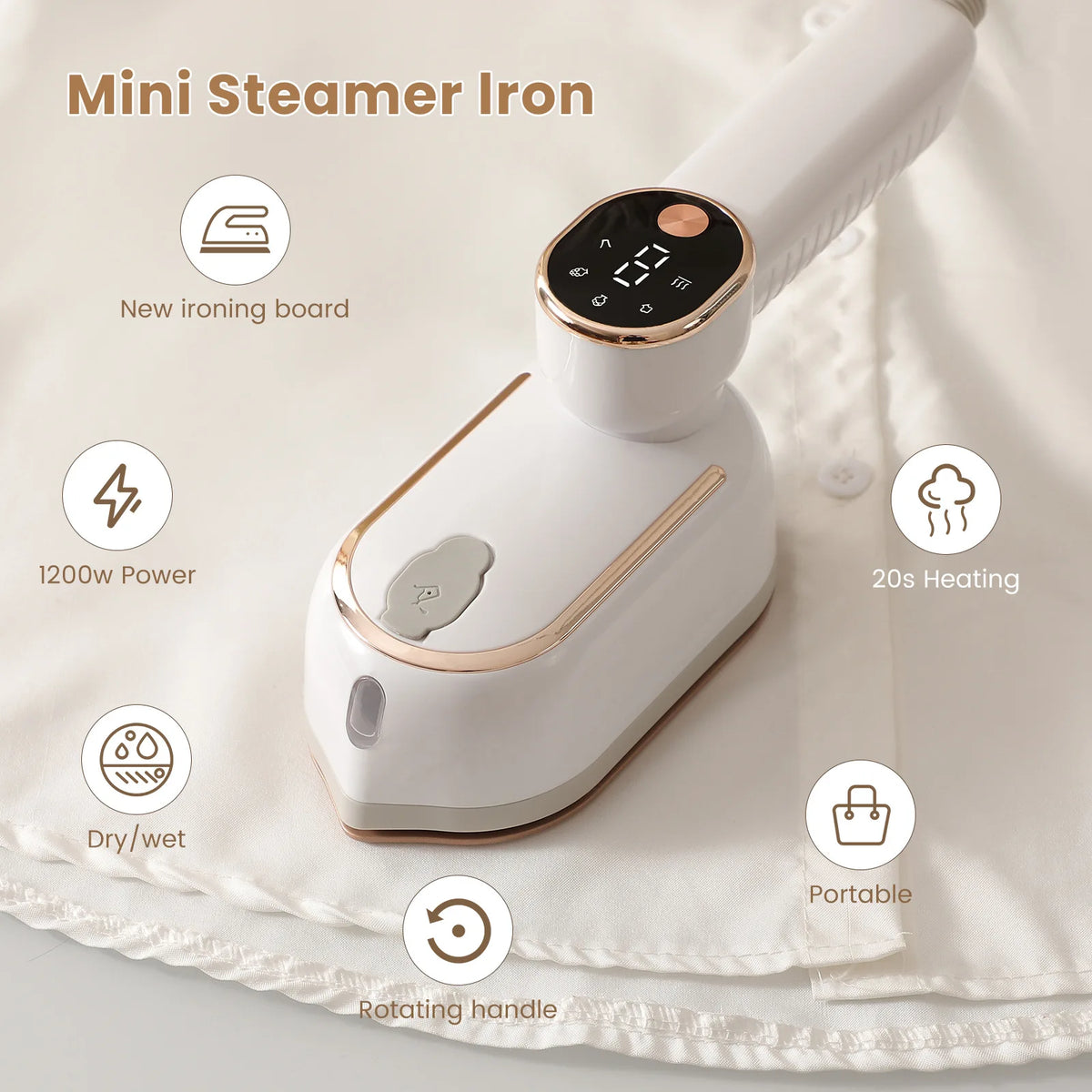 Compact Handheld Steam Iron for Home & Travel – 4 Colours