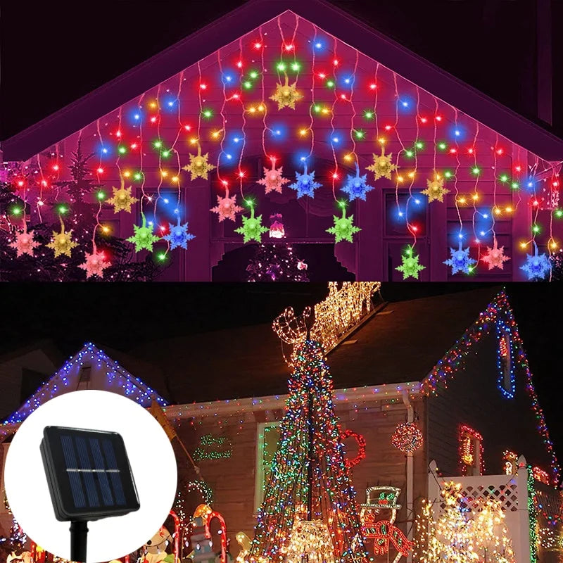 Solar Snowflake String Lights – 3.5 m or 7 m