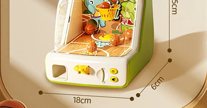 Basketball Shooting Arcade Game Toy - Desktop Pinball Hoop with LED Scoring, Fun Interactive for Kids Family Party Gathering