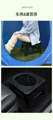 Folding Portable Camping Toilet – 2 Sizes, Grey or Black