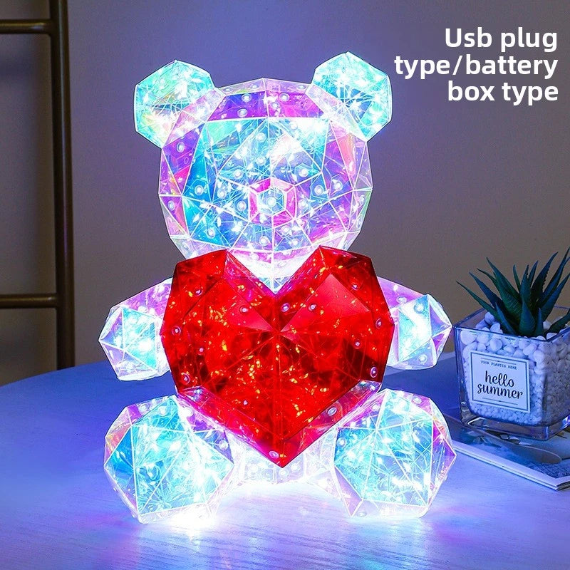 30 cm Light-Up Rose Bear – 2 Designs