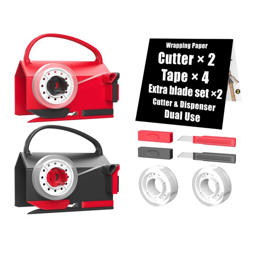 Gift-Wrapping Paper Cutter & Tape Dispenser Set