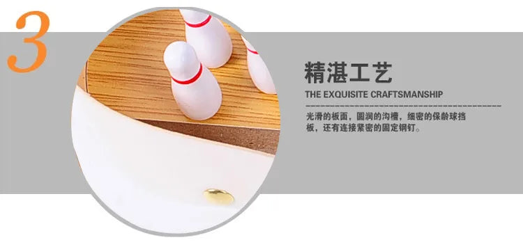 Wooden Desktop Mini Bowling Game Set