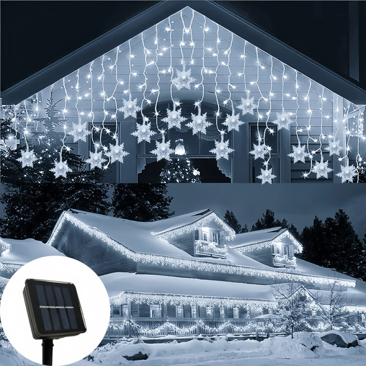 Solar Snowflake String Lights – 3.5 m or 7 m