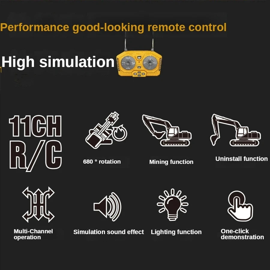 4WD Remote-Control Excavator Toy – 9 Options