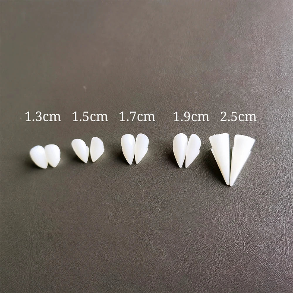 Vampire Fang Costume Teeth with Fitting Material – 5 Sizes