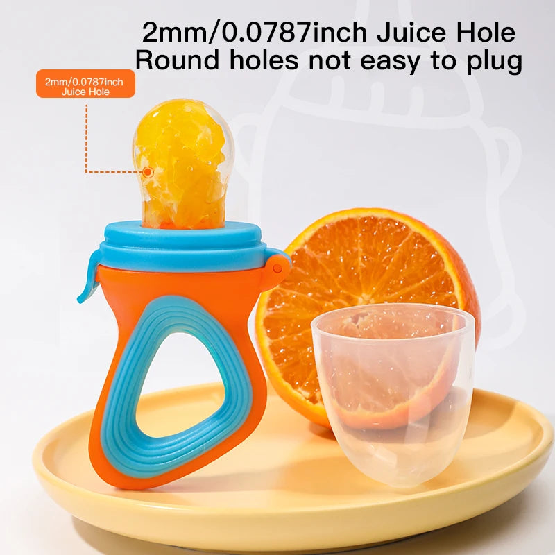 Infant Baby Food Fruit & Vegetable Pacifier, Baby Feeder with Medium Mesh Bag Food Grade Liquid Silicone Yummy Nourishment Feeding