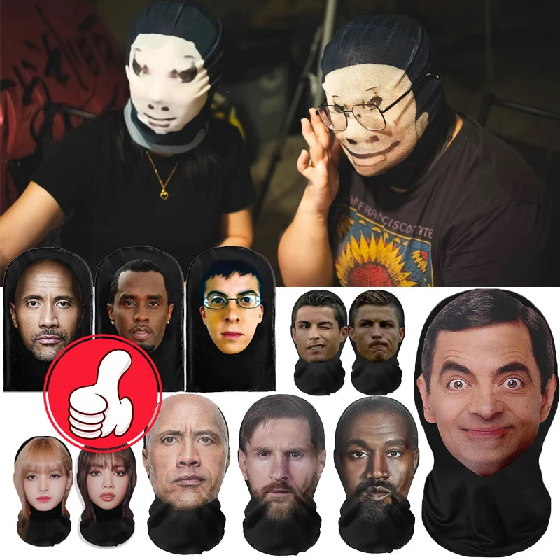Realistic 3D Full-Face Costume Hood – 26 Designs