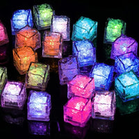 6/12PCS Kids Bath Toy Simulation Ice Cube Liquid Water Sensor Reusable Glowing Flashing Ice Cube for Bathtub, Swimming Pool