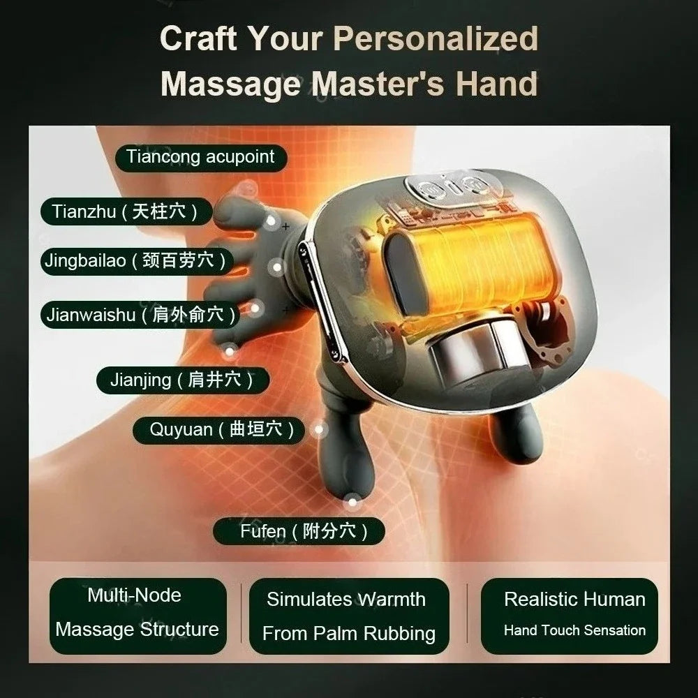 Neck Shoulder Massager Deep Tissue Back Cervical Massage Machine Bionic Heated Fatigue Relief Relax Muscle ﻿3-Level ﻿