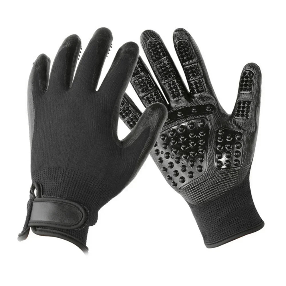 Black Soft-Nodule Pet Grooming Glove