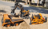 4WD Remote Control Excavator Toy Radio Controlled RC Dump Truck Vehicle Crawler Bulldozer Construction Car Gifts for Kids Boys
