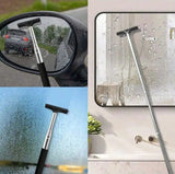Car Rearview Mirror Wiper Telescopic Handle Durable Stainless Auto Glass Cleaning Tools Cleaning Brush