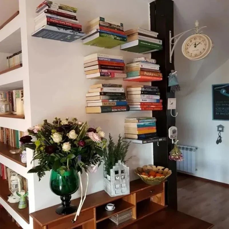 Invisible-Style Wall-Mounted Floating Bookshelf