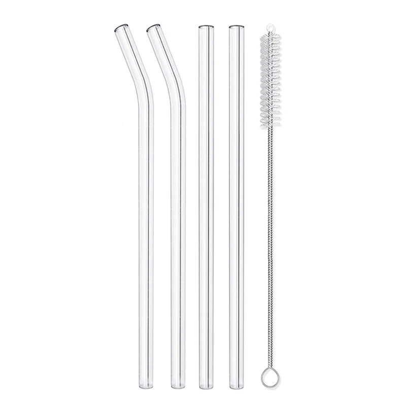 Reusable 8-Inch Glass Drinking Straws – 6 Sets
