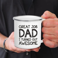 Dad Nutritional Facts Coffee Mug Enamel Cup for Papa Daddy Stepdad Father’s Day Gift Best Dad Ever Cups Dad Gifts From Kids