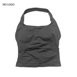 Impact Halter Top Push-Up Sports Bra Backless Design Yoga Tank Top Fitness Workout Activewear Gym Clothes Sports Bras