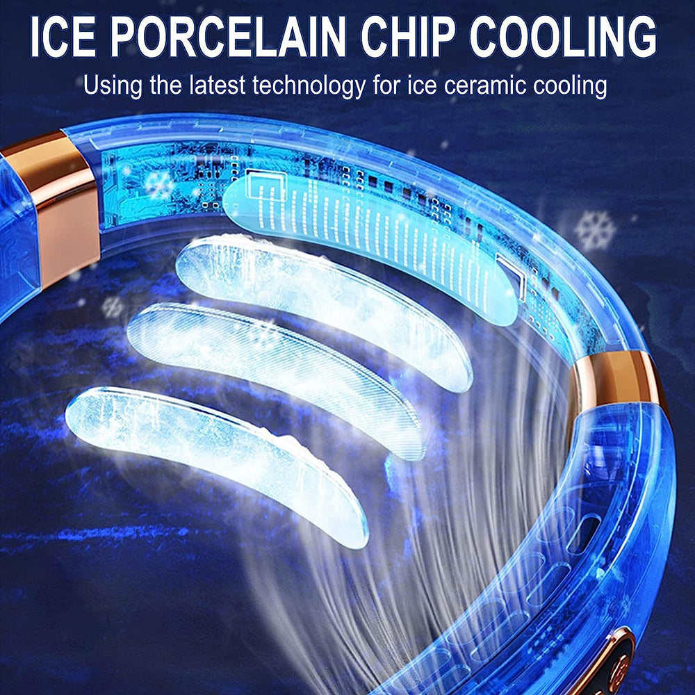Rechargeable Bladeless Neck Fan with Digital Display – 4 Colours