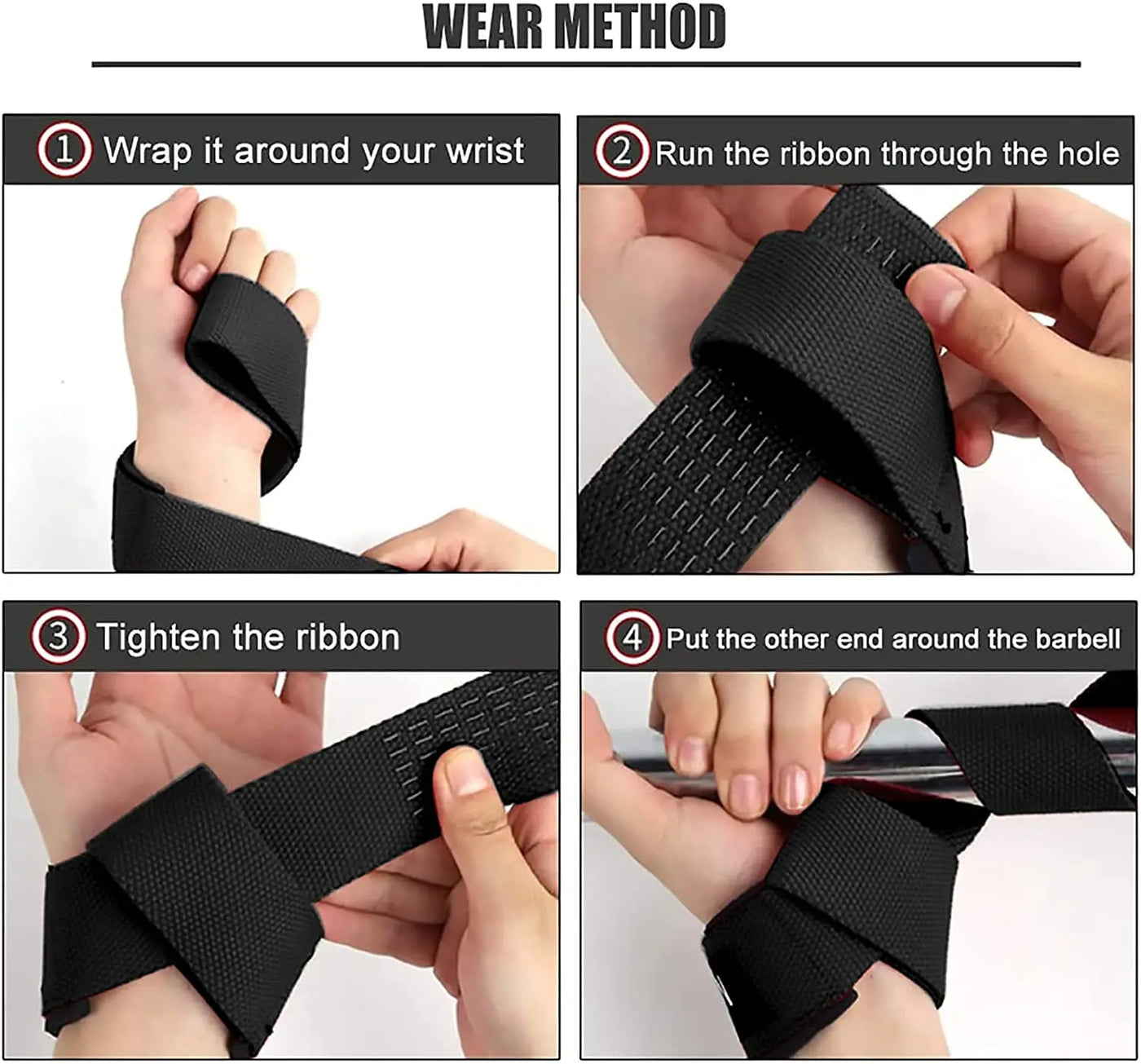 Silicone-Grip Weight-Lifting Straps