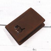 Genuine Leather Bat ID Wallet For Men Short Slim Bifold Card Holder Wallet With Cutout Superhero Mask Face Eyes Gift For Fans