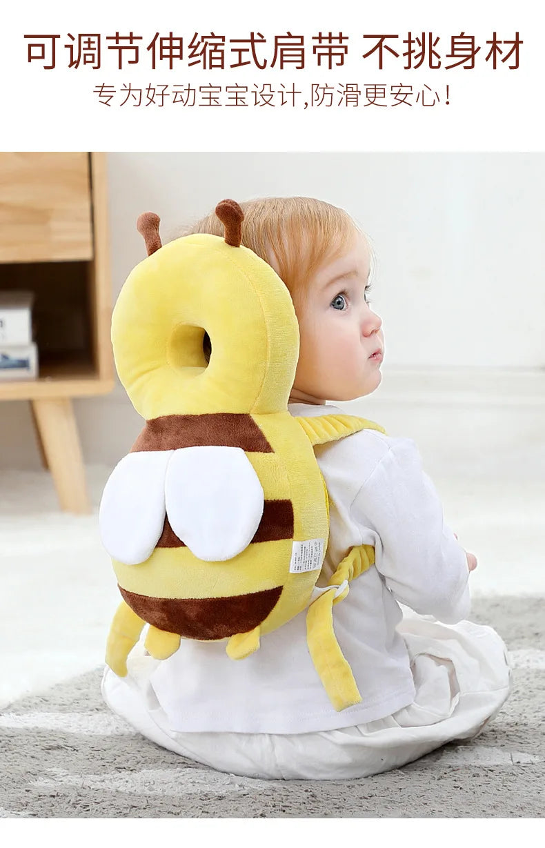 Plush Baby Head & Back Cushion Backpack – 2 Colours