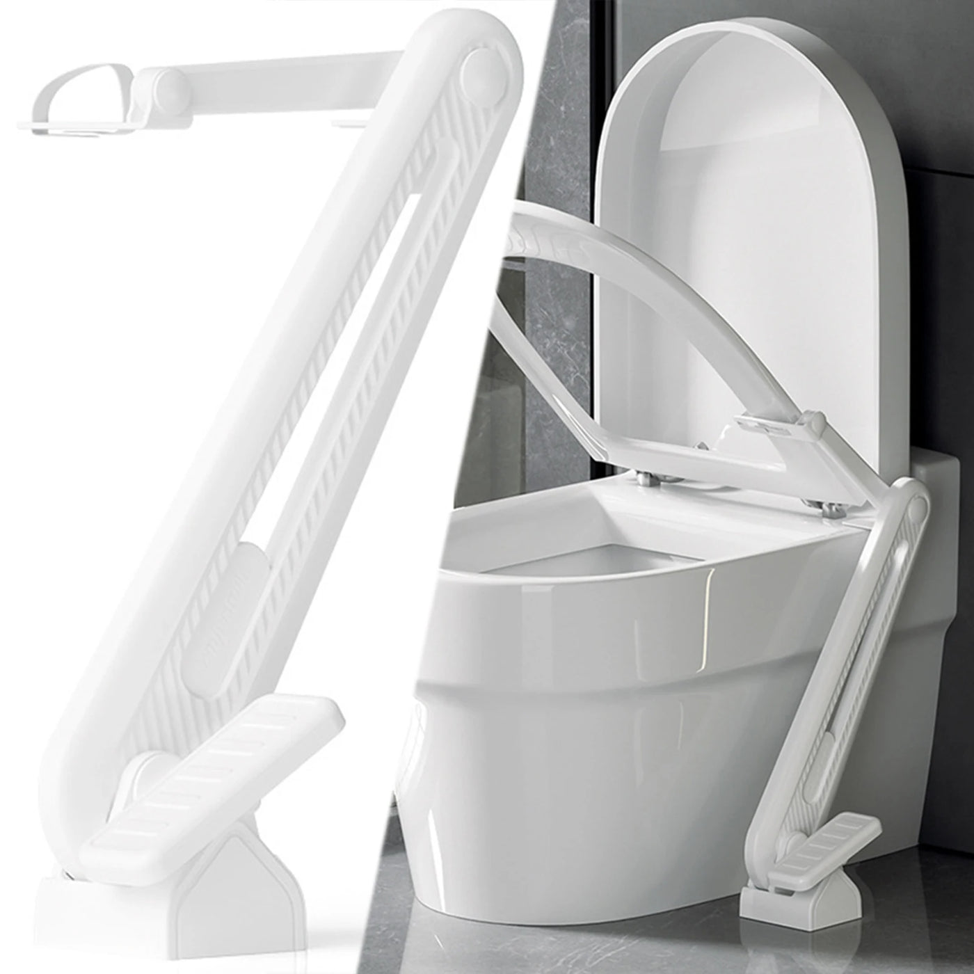 Hands-Free Foot-Pedal Toilet Seat Lifter