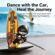 Magnetic Sailboat Swing Bear Car Dashboard Ornament – Sliding Cartoon Decoration