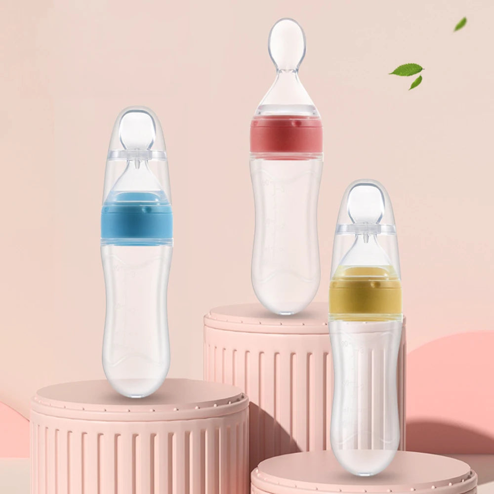 90 mL Silicone Baby Food Feeder & Squeeze Spoon
