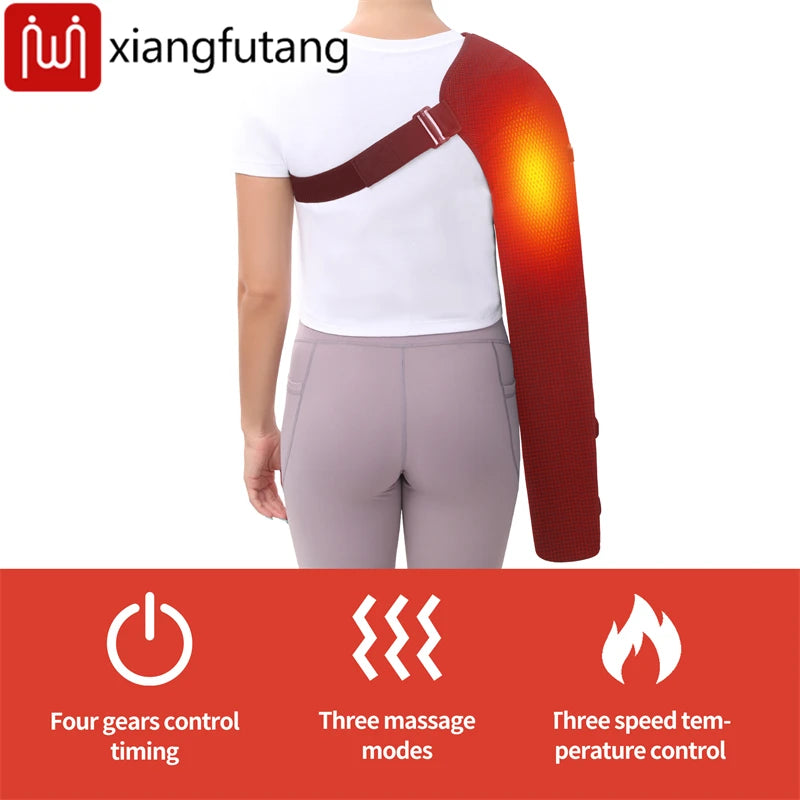 Heated Arm Massager Brace – Vibration & Thermal Therapy for Elbow, Shoulder & Arm Pain Relief